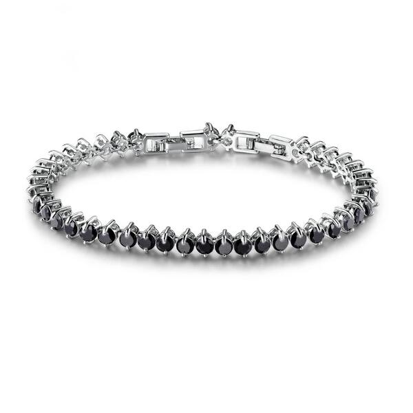 Bracelet De Tennis En Or Blanc 18 Carats Et Zircon - Pour Bébé/femme, 16 Cm, Neuf Original