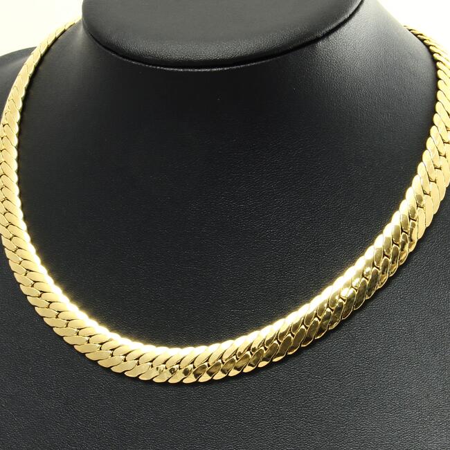 Snake Chain 8 mm 750er Yellow Gold 18 Carat Gold Plated Womens Mens