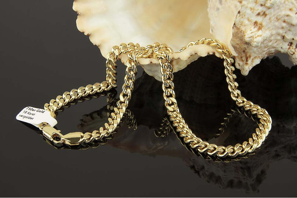 Tanques cadena collar 6 mm 750er oro 18 quilates dorado señora caballero k1781l