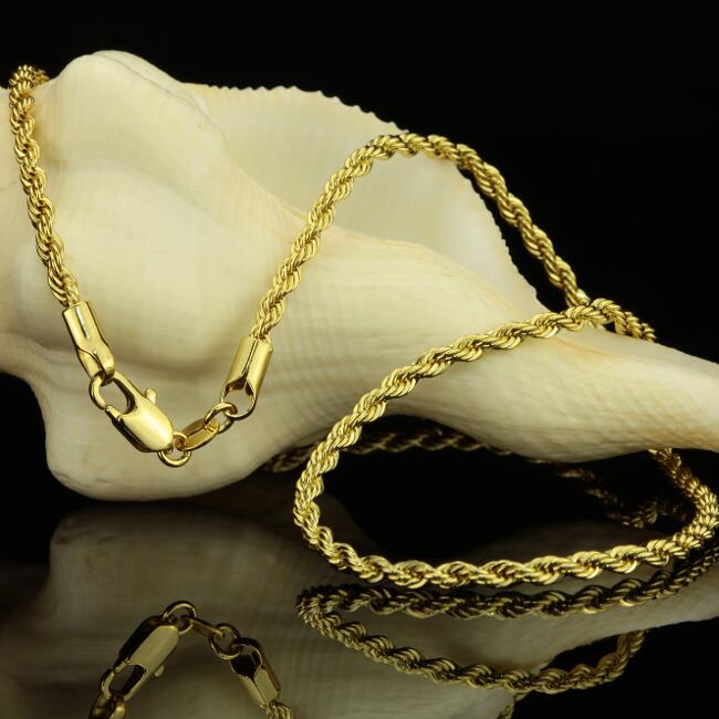 Collier Gourmette Panzer 5 Mm - Plaqué Or 18 Carats (750) - Longueur 50-60 Cm - Neuf Avec étiquettes