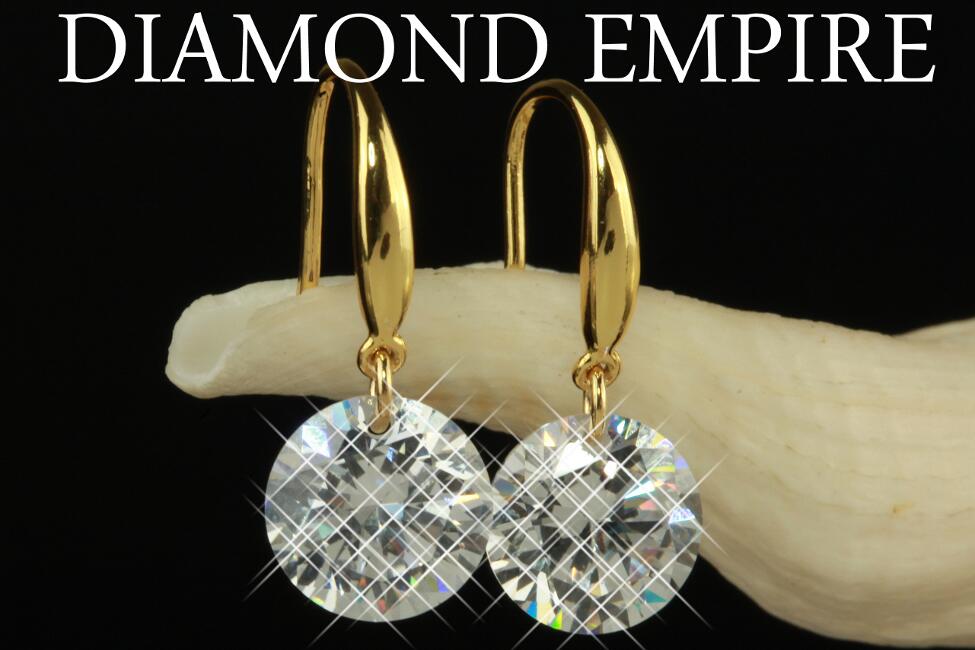Ohrringe Herz Zirkonia weiss 750er Gold 18 Karat vergoldet gelbgold O1161S