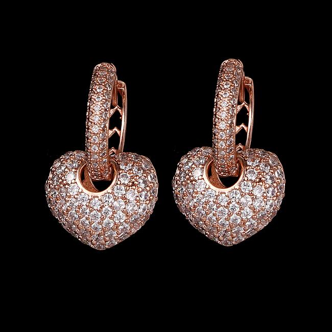 Ohrringe Herz Zirkonia weiss 750er Gold 18 Karat vergoldet gelbgold O1161S