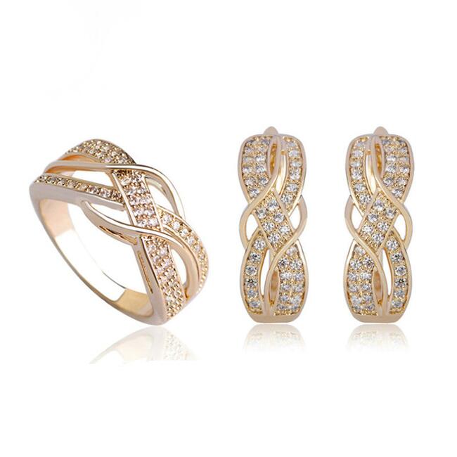 Ohrringe Herz Zirkonia weiss 750er Gold 18 Karat vergoldet gelbgold O1161S
